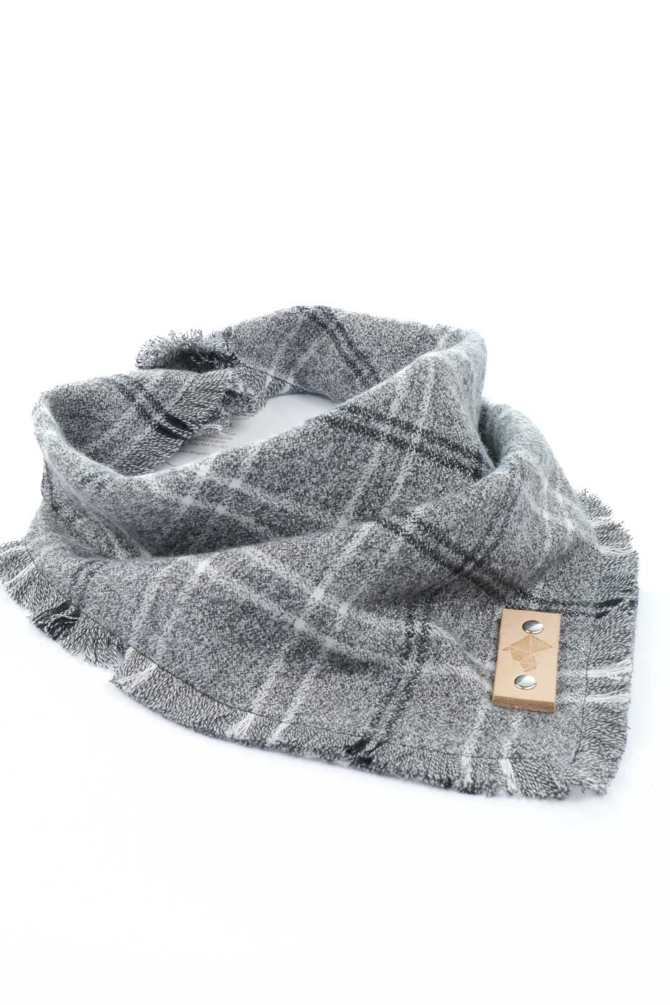 Graphite Fringed Flannel Dog Bandana グラファイト・フリンジドッグバンダナ / DOGDOG GOOSE