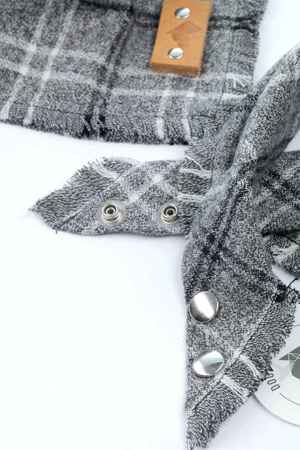 Graphite Fringed Flannel Dog Bandana グラファイト・フリンジドッグバンダナ / DOGDOG GOOSE