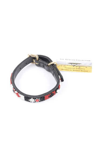 Maasai Shield Beaded Dog Collar 10" マサイシールド・ビーズドッグカラー / by THE KENYAN COLLECTION