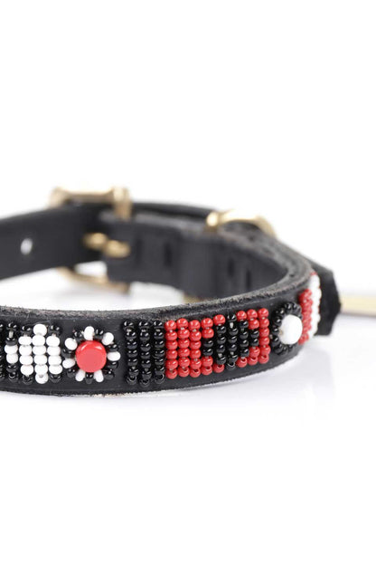 Maasai Shield Beaded Dog Collar 10" マサイシールド・ビーズドッグカラー / by THE KENYAN COLLECTION