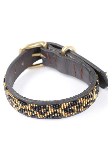 Leopard Beaded Dog Collar 10" レオパード・ビーズドッグカラー / by THE KENYAN COLLECTION