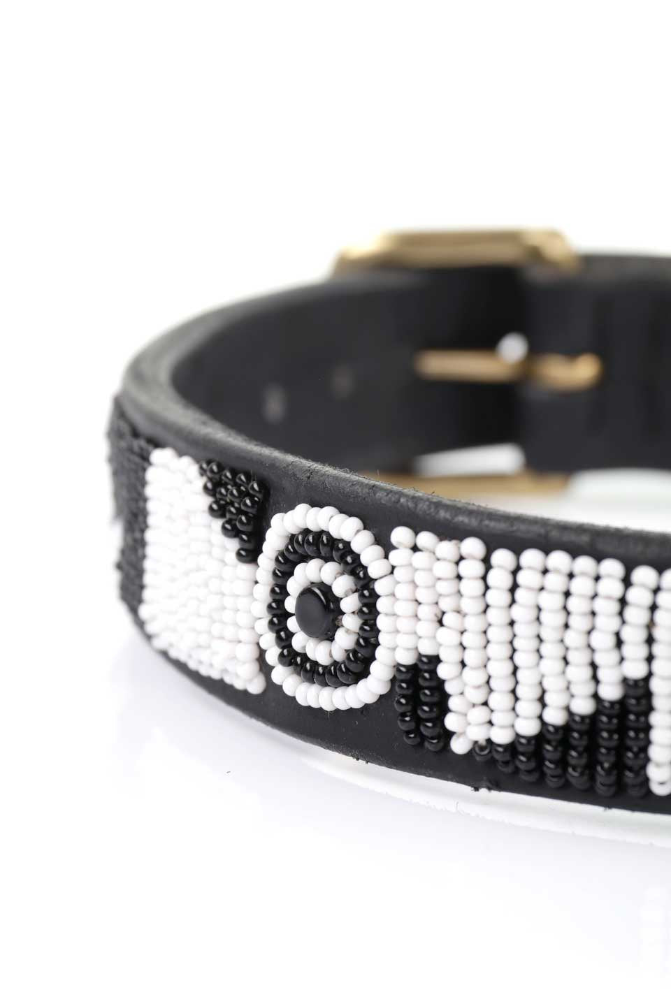Evony&Ivory Beaded Dog Collar 18" エボニー＆アイボリー・ビーズドッグカラー / by THE KENYAN COLLECTION