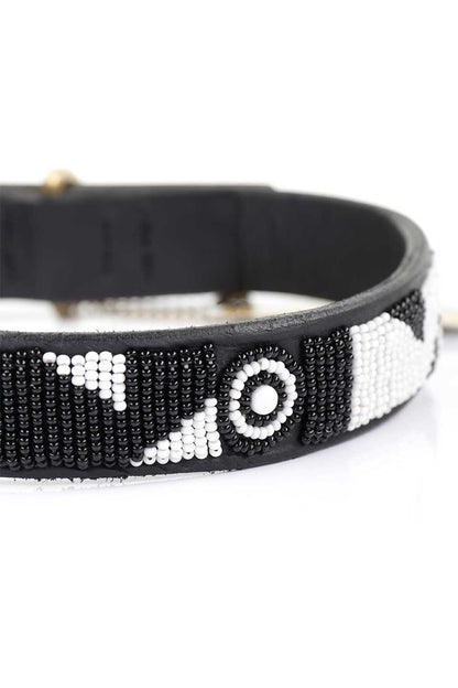 Evony&Ivory Beaded Dog Collar 18" エボニー＆アイボリー・ビーズドッグカラー / by THE KENYAN COLLECTION