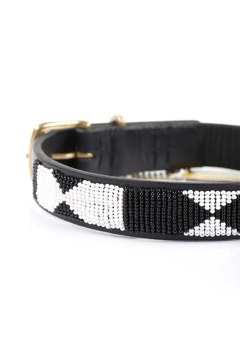 Evony&Ivory Beaded Dog Collar 16" エボニー＆アイボリー・ビーズドッグカラー / by THE KENYAN COLLECTION