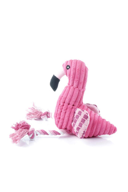 Plush Flamingo Dog Toy ロープ足のフラミンゴ・犬用オモチャ