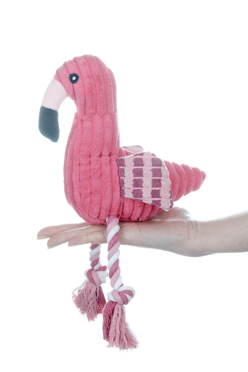 Plush Flamingo Dog Toy ロープ足のフラミンゴ・犬用オモチャ