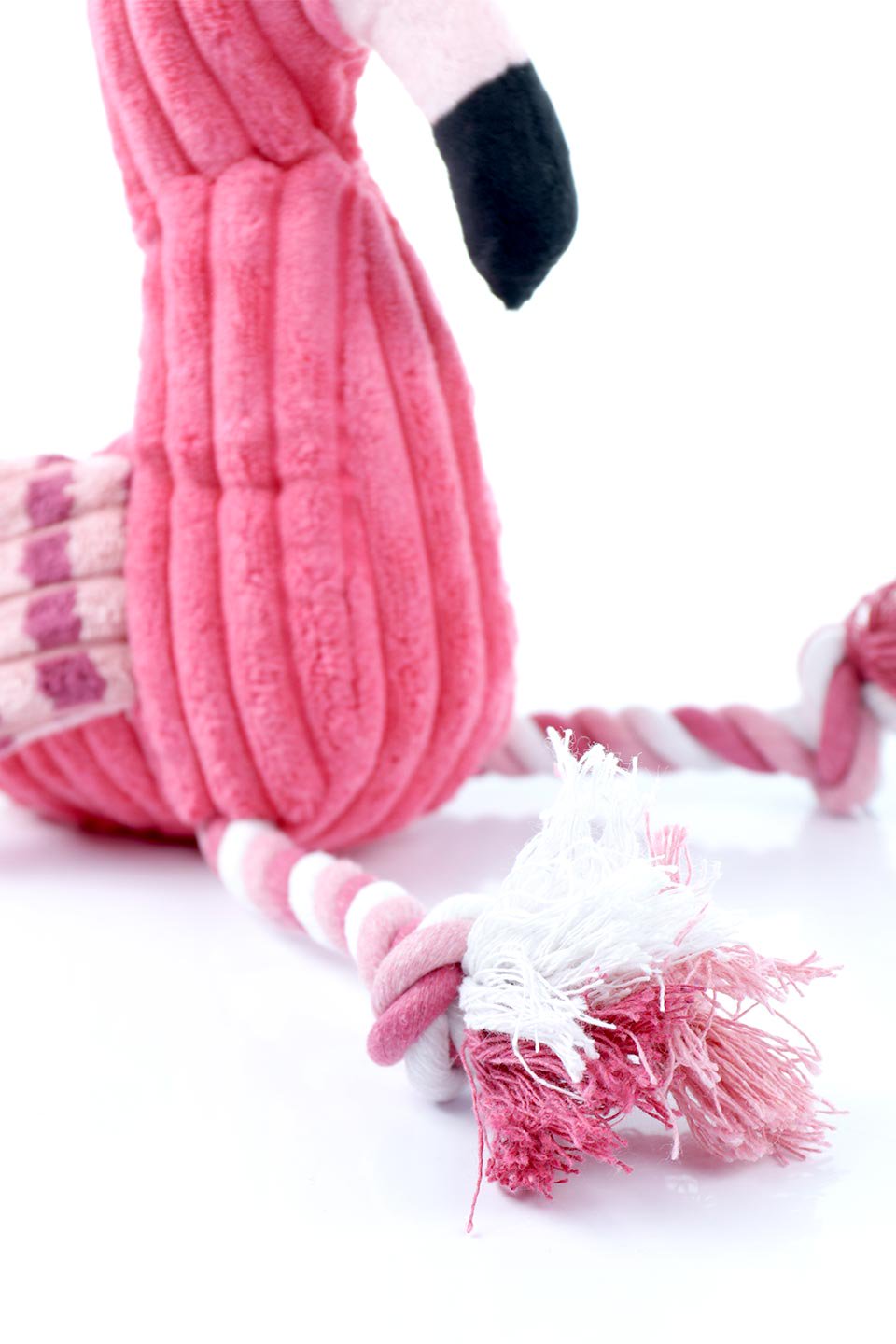 Plush Flamingo Dog Toy ロープ足のフラミンゴ・犬用オモチャ